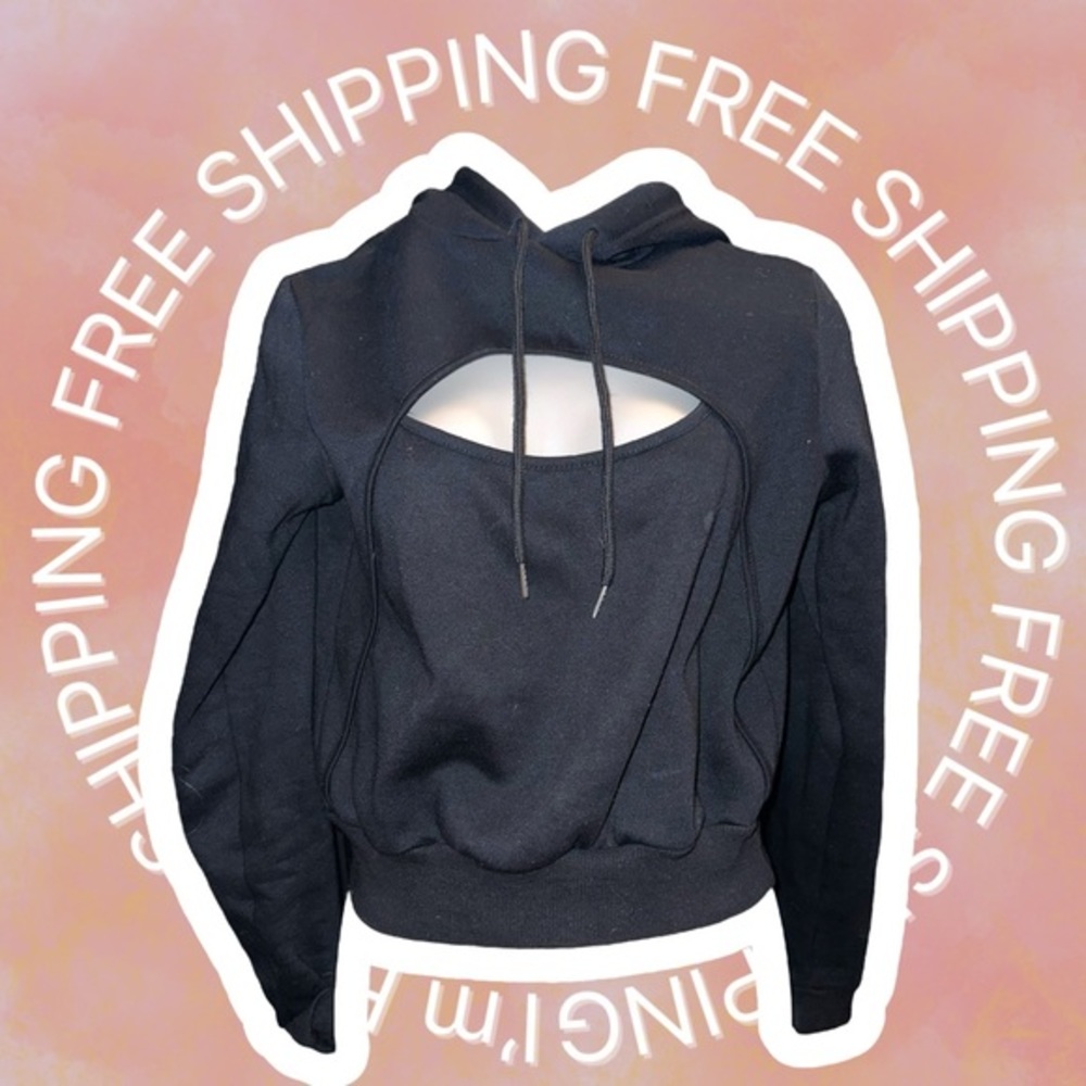 [FREE SHIPPING] Adika Black Cut Out Hoodie